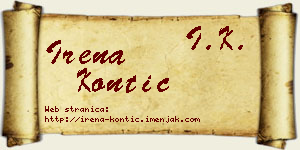 Irena Kontić vizit kartica